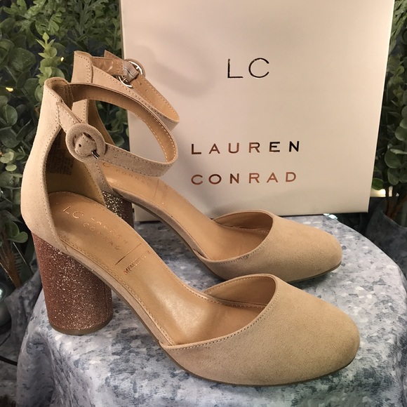 LC Lauren Conrad Hydrangea Gold 3.5” Glitter Heels Women’s Sizes 8M 9M ✨NIB✨ - Picture 12 of 14